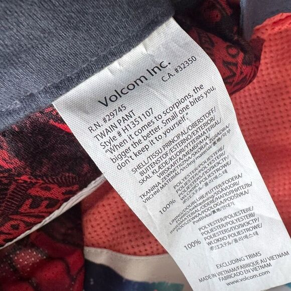 Volcom Multicolored Snowboard Pants Size XL - Picture 6 of 8